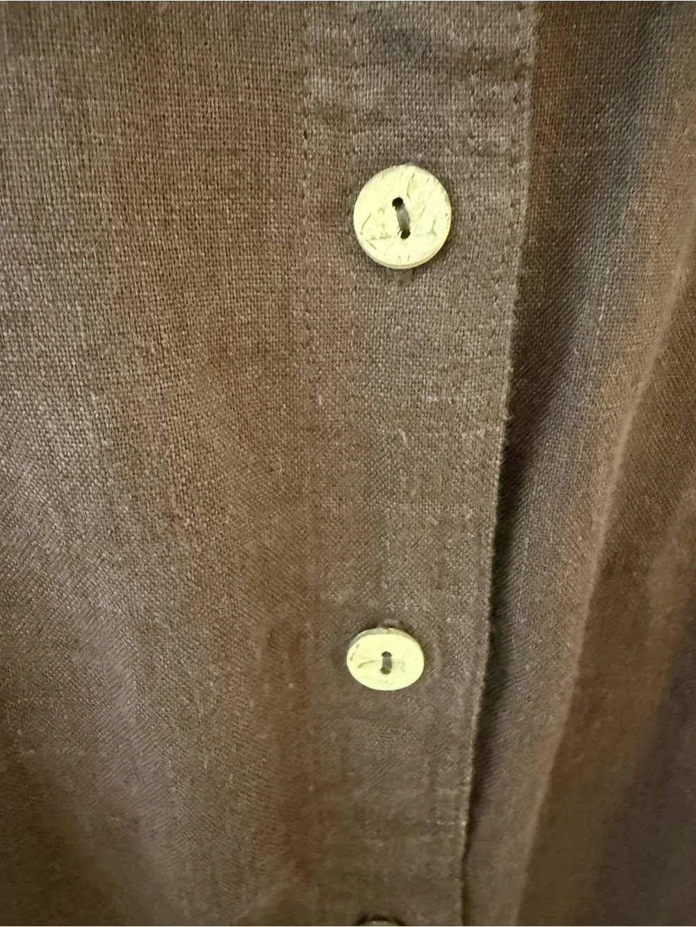 notPERFECTLINEN Ottowa Brown Button-Front Linen Shirt Dress with Tie Waist- EUC - Picture 6 of 6